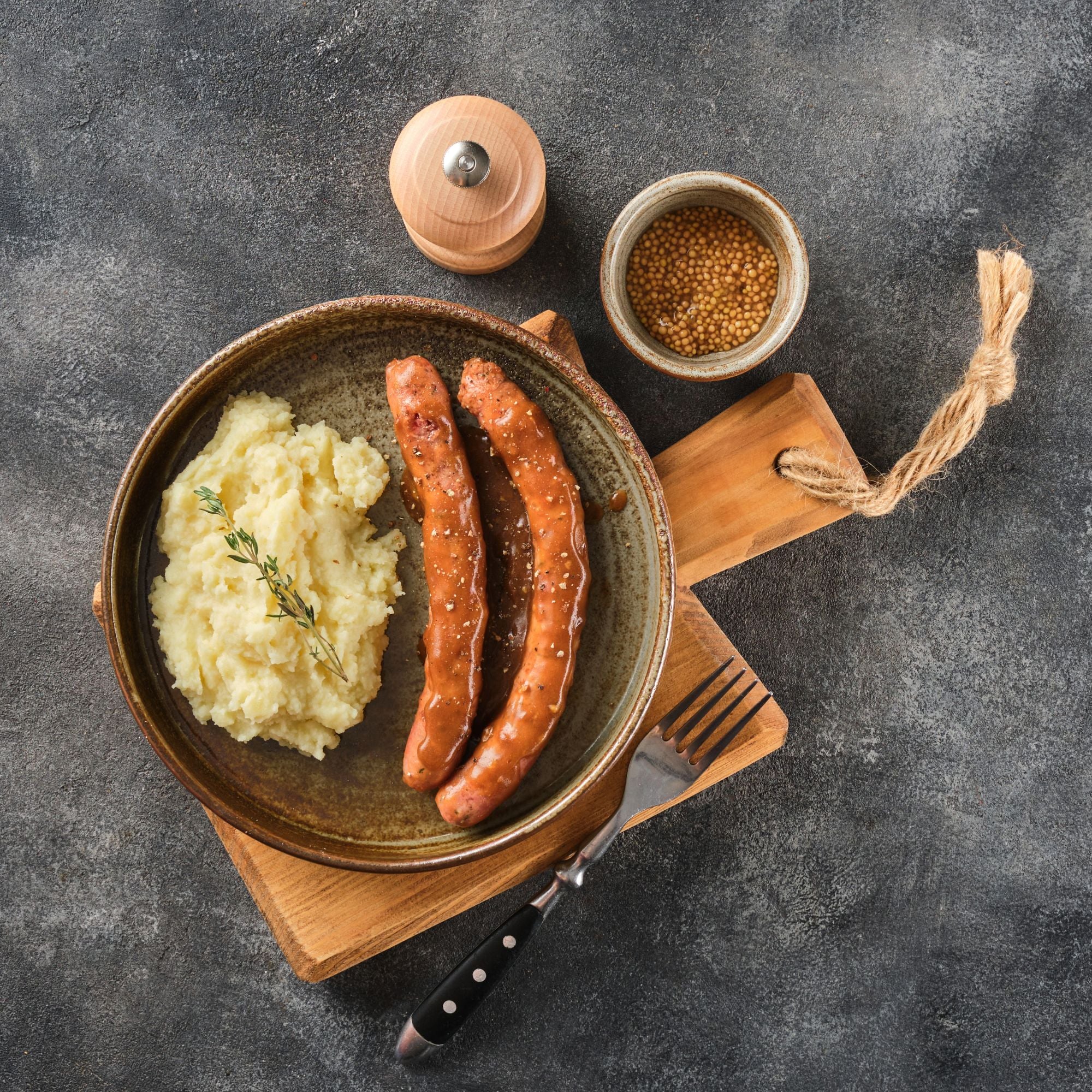 Rezeptidee: Bratwurst mit Kartoffelbrei