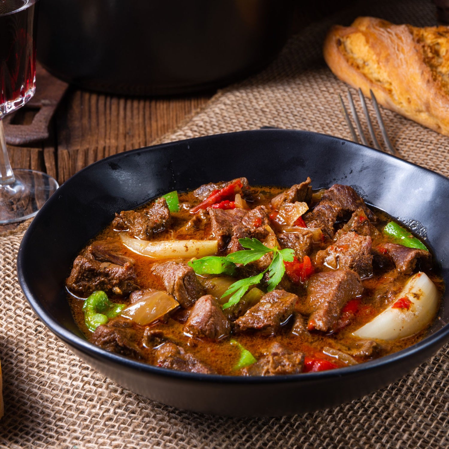 Rezeptidee: Hirschgulasch mit Rotwein und Preiselbeeren